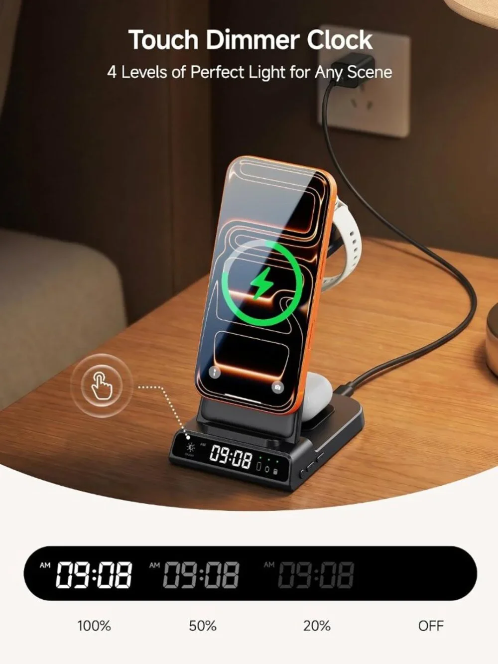 3-in-1 Magnetic Charging Station for Garmin Watch & iPhone - Fast Charger
